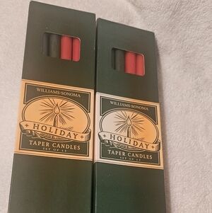New Williams Sonoma Tiny Taper Holiday Candles 10”  2 Sets of 12/6 Red & 6 Green